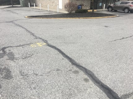 Wide Parking Lot Crack