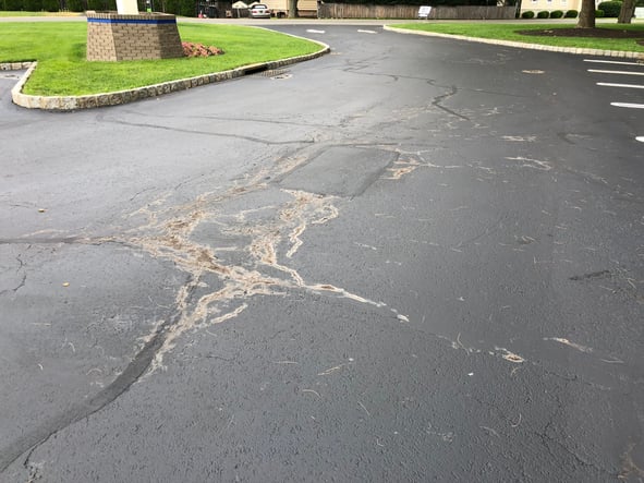 Underground water causes pavement sealer failure