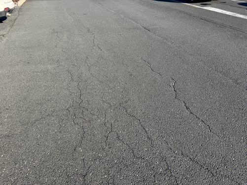 Widespread Asphalt Hairline Cracking