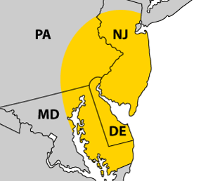 Paving Service Area Map 