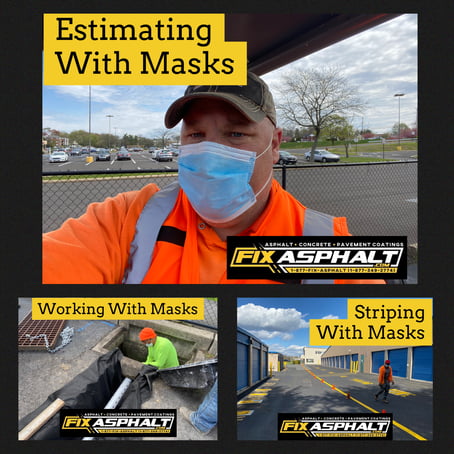 NJ Parking Lot Paving Company Working With Masks