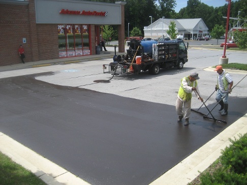 tar emulsion sealcoating pavement